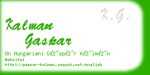 kalman gaspar business card